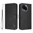 For Realme 11 5G / 11x / C67 5G India Litter Panda Embossing RFID Leather Phone Case with Lanyard(Black) - 2