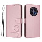 For Realme 12 5G / 12x Global / 12x India Litter Panda Embossing RFID Leather Phone Case with Lanyard(Pink) - 2