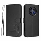 For Realme 12 5G / 12x Global / 12x India Litter Panda Embossing RFID Leather Phone Case with Lanyard(Black) - 2