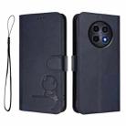 For Realme 12 5G / 12x Global / 12x India Litter Panda Embossing RFID Leather Phone Case with Lanyard(Blue) - 2