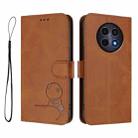 For Realme 12 5G / 12x Global / 12x India Litter Panda Embossing RFID Leather Phone Case with Lanyard(Brown) - 2
