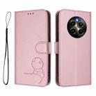 For Realme 12 Pro / 12 Pro+ / P1 Pro Litter Panda Embossing RFID Leather Phone Case with Lanyard(Pink) - 2