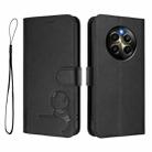 For Realme 12 Pro / 12 Pro+ / P1 Pro Litter Panda Embossing RFID Leather Phone Case with Lanyard(Black) - 2
