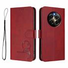 For Realme 12 Pro / 12 Pro+ / P1 Pro Litter Panda Embossing RFID Leather Phone Case with Lanyard(Wine Red) - 2