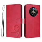 For Realme 12 Pro / 12 Pro+ / P1 Pro Litter Panda Embossing RFID Leather Phone Case with Lanyard(Rose Red) - 2