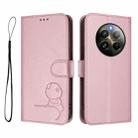 For Realme 13 4G / 12 4G / 12+ / P1 Litter Panda Embossing RFID Leather Phone Case with Lanyard(Pink) - 2
