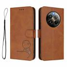 For Realme 13 4G / 12 4G / 12+ / P1 Litter Panda Embossing RFID Leather Phone Case with Lanyard(Brown) - 2