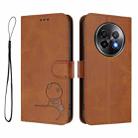 For Realme 13+ Litter Panda Embossing RFID Leather Phone Case with Lanyard(Brown) - 2