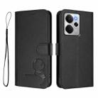 For Realme 14 / P3 / 14T 5G Litter Panda Embossing RFID Leather Phone Case with Lanyard(Black) - 2