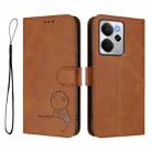 For Realme 14 / P3 / 14T 5G Litter Panda Embossing RFID Leather Phone Case with Lanyard(Brown) - 2