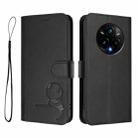 For Realme 14 Pro+ Litter Panda Embossing RFID Leather Phone Case with Lanyard(Black) - 2