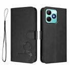 For Realme C53 / C51 / C53 India Litter Panda Embossing RFID Leather Phone Case with Lanyard(Black) - 2