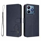 For Realme C63 4G / C61 / C61 India Litter Panda Embossing RFID Leather Phone Case with Lanyard(Blue) - 2