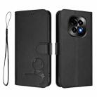 For Realme C63 5G Litter Panda Embossing RFID Leather Phone Case with Lanyard(Black) - 2