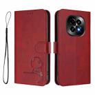 For Realme C63 5G Litter Panda Embossing RFID Leather Phone Case with Lanyard(Wine Red) - 2