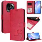 For Realme C63 5G Litter Panda Embossing RFID Leather Phone Case with Lanyard(Rose Red) - 1