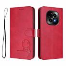 For Realme C63 5G Litter Panda Embossing RFID Leather Phone Case with Lanyard(Rose Red) - 2