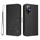 For Realme C67 4G / 12 Lite 4G Litter Panda Embossing RFID Leather Phone Case with Lanyard(Black) - 2