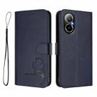 For Realme C67 4G / 12 Lite 4G Litter Panda Embossing RFID Leather Phone Case with Lanyard(Blue) - 2