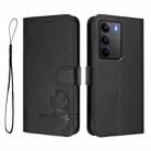 For Realme C75 4G / 14x India / Narzo 80x Litter Panda Embossing RFID Leather Phone Case with Lanyard(Black) - 2