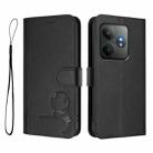 For Realme GT 6T 5G / GT 6 5G Global Litter Panda Embossing RFID Leather Phone Case with Lanyard(Black) - 2