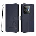 For Realme GT 6T 5G / GT 6 5G Global Litter Panda Embossing RFID Leather Phone Case with Lanyard(Blue) - 2