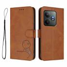 For Realme GT 6T 5G / GT 6 5G Global Litter Panda Embossing RFID Leather Phone Case with Lanyard(Brown) - 2