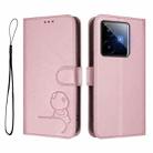 For Realme GT7 5G India Litter Panda Embossing RFID Leather Phone Case with Lanyard(Pink) - 2