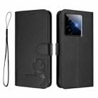 For Realme GT7 5G India Litter Panda Embossing RFID Leather Phone Case with Lanyard(Black) - 2