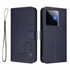 For Realme GT7 5G India Litter Panda Embossing RFID Leather Phone Case with Lanyard(Blue) - 2
