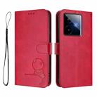 For Realme GT7 5G India Litter Panda Embossing RFID Leather Phone Case with Lanyard(Rose Red) - 2
