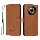 For Realme Narzo 60 Pro Litter Panda Embossing RFID Leather Phone Case with Lanyard(Brown) - 2