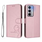 For Realme Narzo 80x Litter Panda Embossing RFID Leather Phone Case with Lanyard(Pink) - 2