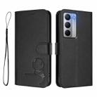 For Realme Narzo 80x Litter Panda Embossing RFID Leather Phone Case with Lanyard(Black) - 2