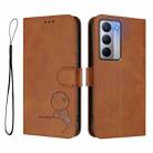For Realme Narzo 80x Litter Panda Embossing RFID Leather Phone Case with Lanyard(Brown) - 2