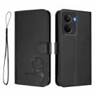 For Realme P3 Litter Panda Embossing RFID Leather Phone Case with Lanyard(Black) - 2