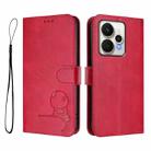 For Realme 15 5G / 15 Pro 5G Global Litter Panda Embossing RFID Leather Phone Case with Lanyard(Rose Red) - 2