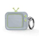 For AirPods Pro 2 Retro TV Bluetooth Earphone Silicone Protective Case(Light Grey) - 1