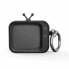 For AirPods Pro 2 Retro TV Bluetooth Earphone Silicone Protective Case(Black) - 1