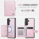 For Samsung Galaxy S25+ 5G JEEHOOD J09 Buckle Card Bag MagSafe Magnetic Style RFID Leather Phone Case(Pink) - 2