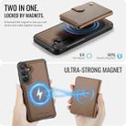 For Samsung Galaxy S25+ 5G JEEHOOD J09 Buckle Card Bag MagSafe Magnetic Style RFID Leather Phone Case(Brown) - 3