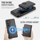For Samsung Galaxy S25+ 5G JEEHOOD J09 Buckle Card Bag MagSafe Magnetic Style RFID Leather Phone Case(Black) - 3