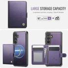 For Samsung Galaxy S24 FE 5G JEEHOOD J09 Buckle Card Bag MagSafe Magnetic Style RFID Leather Phone Case(Purple) - 2