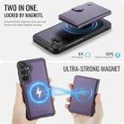 For Samsung Galaxy S24 FE 5G JEEHOOD J09 Buckle Card Bag MagSafe Magnetic Style RFID Leather Phone Case(Purple) - 3
