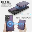 For Samsung Galaxy S25 Ultra 5G JEEHOOD J09 Buckle Card Bag MagSafe Magnetic Style RFID Leather Phone Case(Purple) - 3