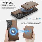 For Samsung Galaxy S25 Ultra 5G JEEHOOD J09 Buckle Card Bag MagSafe Magnetic Style RFID Leather Phone Case(Brown) - 3