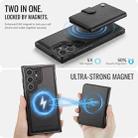 For Samsung Galaxy S25 Ultra 5G JEEHOOD J09 Buckle Card Bag MagSafe Magnetic Style RFID Leather Phone Case(Black) - 3
