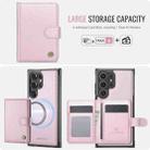 For Samsung Galaxy S24 Ultra 5G JEEHOOD J09 Buckle Card Bag MagSafe Magnetic Style RFID Leather Phone Case(Pink) - 2