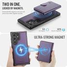 For Samsung Galaxy S23 Ultra 5G JEEHOOD J09 Buckle Card Bag MagSafe Magnetic Style RFID Leather Phone Case(Purple) - 3