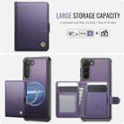 For Samsung Galaxy S23 5G JEEHOOD J09 Buckle Card Bag MagSafe Magnetic Style RFID Leather Phone Case(Purple) - 2